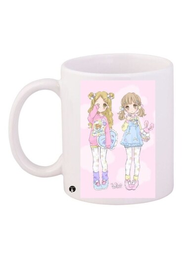 Anime Printed Coffee Mug White/Pink/Blue