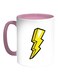 Electric Thunderbolt Printed Coffee Mug White/Pink 11ounce