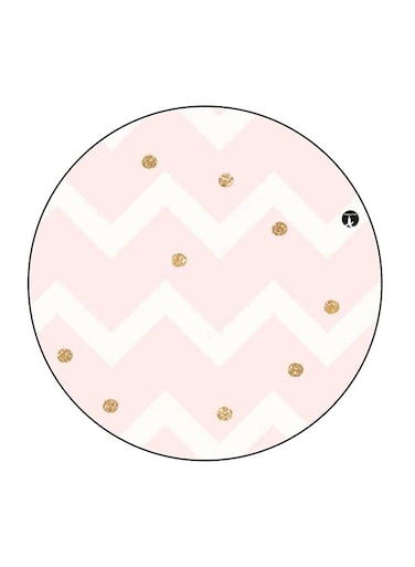 Lines Printed Fridge Magnet Pink/White/gold 5.5 x 5.5cm