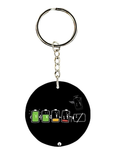 Double Sided Batteries Printed Keychain