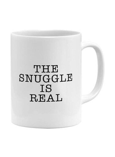 The Snuggle Is Real Printed Coffee Mug White/Black