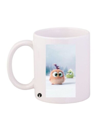 Birds Printed Coffee Mug White/Pink/Green