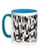 Printed Coffee Mug Turquoise/White/Black