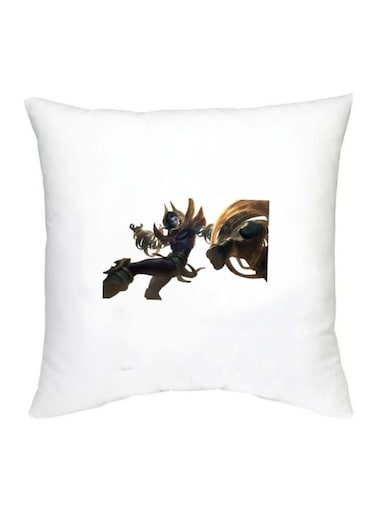 Mobile Legends Character Printed Decorative Cushion White/Brown/Blue 16x16inch