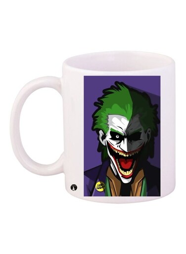 Joker Printed Coffee Mug White/Purple/Green 11ounce