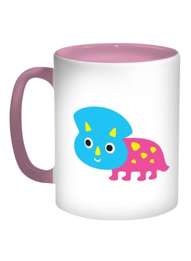 Cartoon Dinosaur Printed Coffee Mug Blue/White/Pink 11ounce