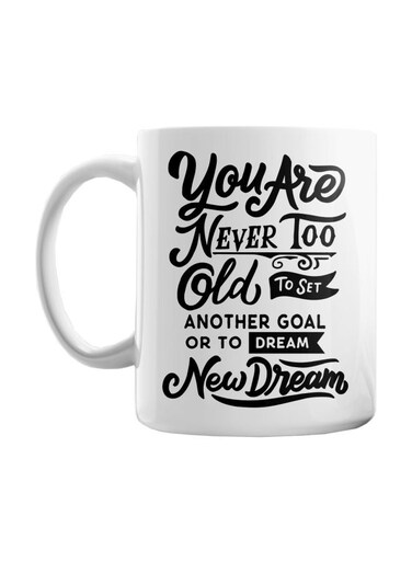 Quotes Printed Ceramic Mug White/Black