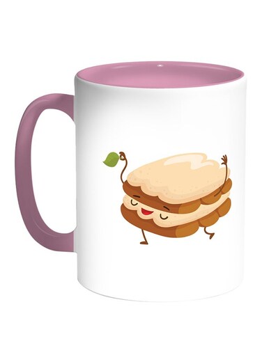Food - Cake Printed Coffee Mug White/Pink 11ounce