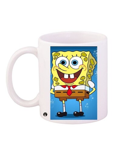SpongeBob SquarePants Printed Coffee Mug White/Yellow/Red 11ounce