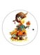 Girl Printed Fridge Magnet Multicolour