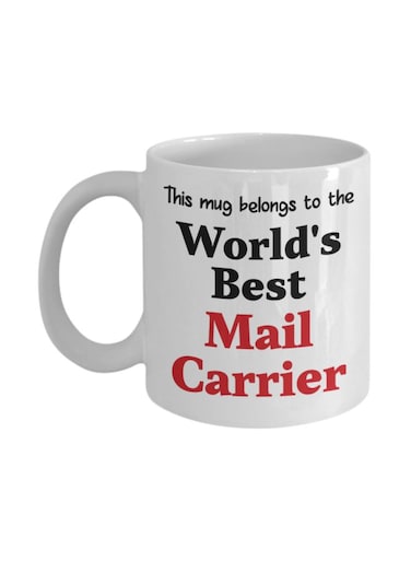 World's Best Mail Carrier Printed Coffee Mug White/Black/Red