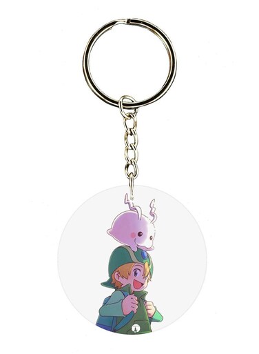 Anime Digimon Double Side Printed Keychain