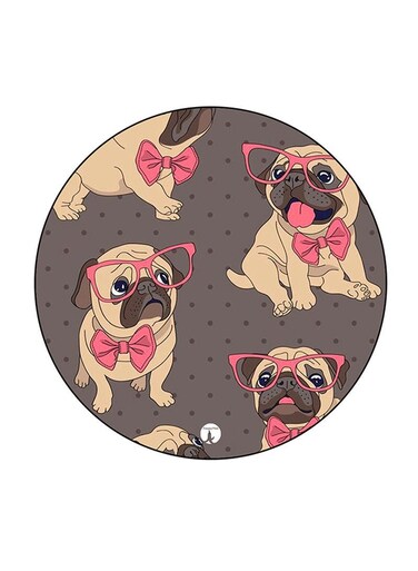 Dogs Printed Fridge Magnet Round Multicolour
