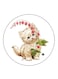 Cat Printed Fridge Magnet Round Multicolour