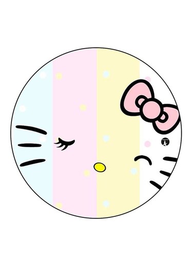 Hello Kitty Printed Fridge Magnet Round Multicolour