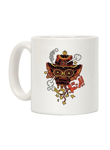 Broken Robot Head Printed Coffee Mug White