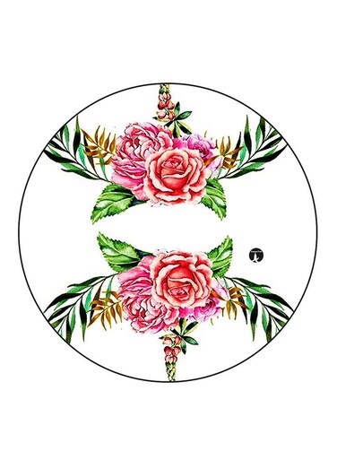 Flowers Printed Fridge Magnet Round Multicolour