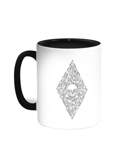 Bones And Skull Printed Coffee Mug Black/White 11ounce