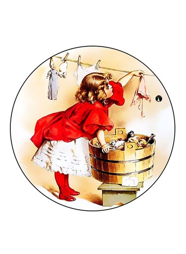 Vintage Art Printed Fridge Magnet Multicolour