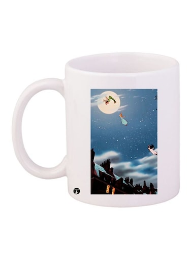 Peter Pan Cartoon Printed Coffee Mug White/Blue/Brown