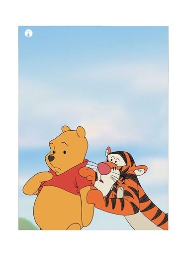Winnie The Pooh Themed Metallic Plate Blue/Yellow/Orange 20x15cm