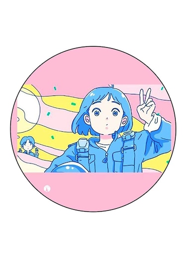 Girl Printed Fridge Magnet Round Multicolour