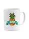 Aloha Tropical Pineapple Printed Mug White/Orange/Green