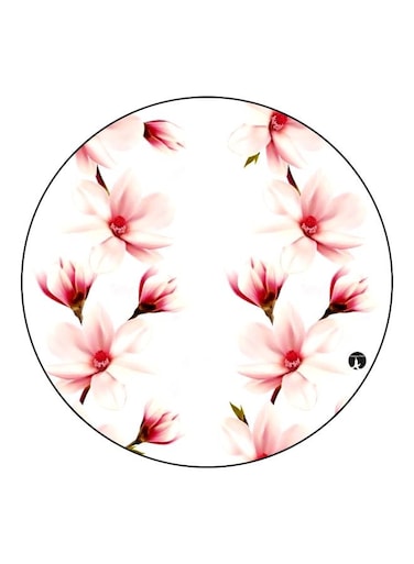 Floral Printed Fridge Magnet White/Pink/Green 5.5cm