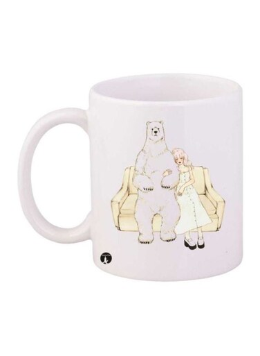 Cartoon Printed Coffee Mug White/Beige/Black