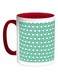 Large And Small Circles Printed Coffee Mug Red/Green/White 325ml