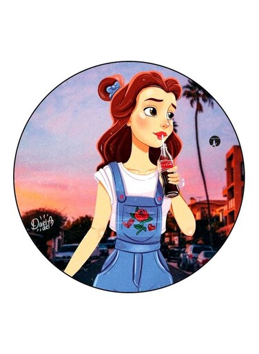 Cartoon Printed Fridge Magnet Purple/Blue/Brown 5.5cm