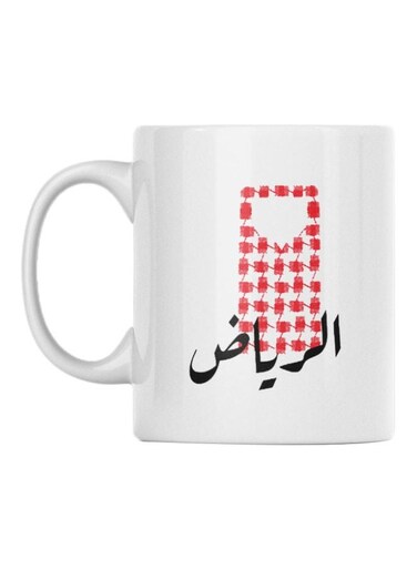 Printed Ceramic Mug White/Black/Red