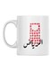 Printed Ceramic Mug White/Black/Red