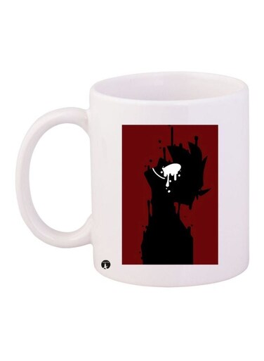 Cartoon Printed Coffee Mug White/Red/Black 11ounce