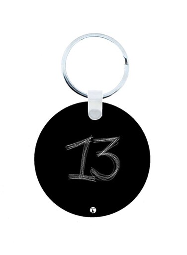 Number 13 Wooden Keychain