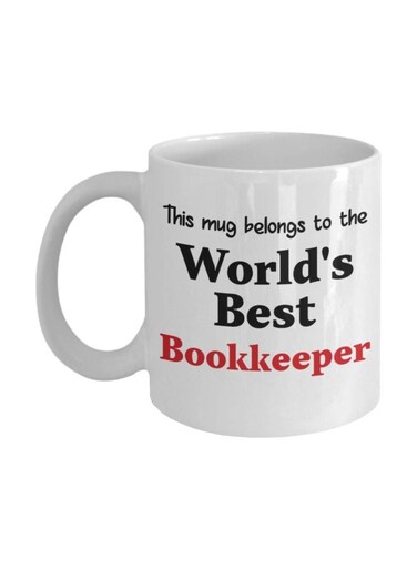 World's Best Bookkeeper Printed Coffee Mug White/Black/Red