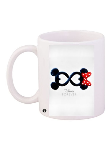 Mickey And Minnie Mouse Printed Coffee Mug White/Black/Red
