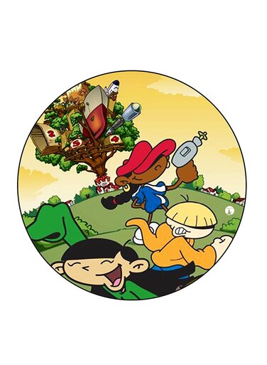 Cartoon Printed Fridge Magnet Multicolour 5.5 x 5.5cm