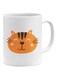 Cute Cat Face Printed Mug White/Orange/Black