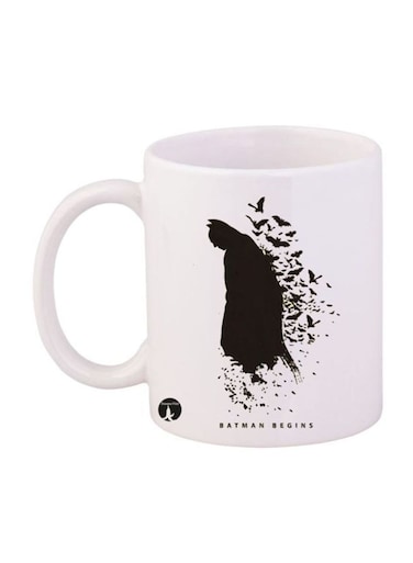 Batman Printed Mug White/Black 12ounce
