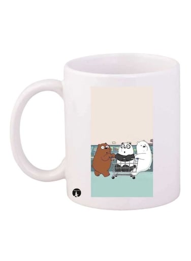 We Bare Bears Printed Mug White/Black/Brown Standard Size