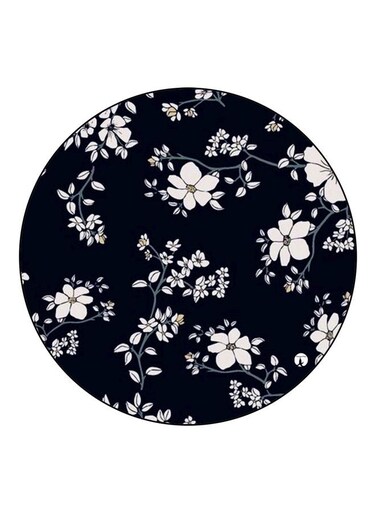 Flower Printed Fridge Magnet Black/White 5.5cm