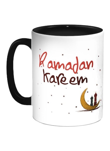 Ramadan Kareem Printed Coffee Mug Black/White/Red 11ounce