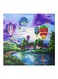 Airships Themed Canvas Wall Painting With Frame Blue/Green/Purple 50x50cm