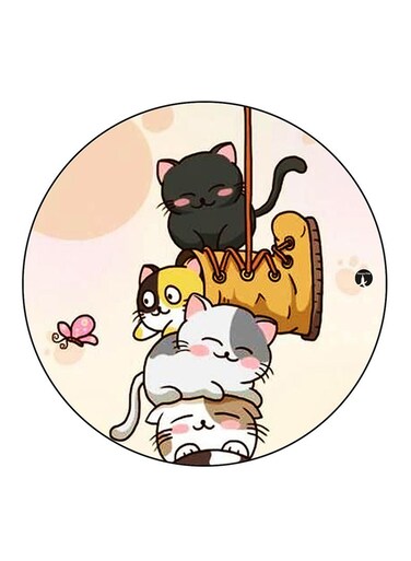 Cats Printed Fridge Magnet Multicolour