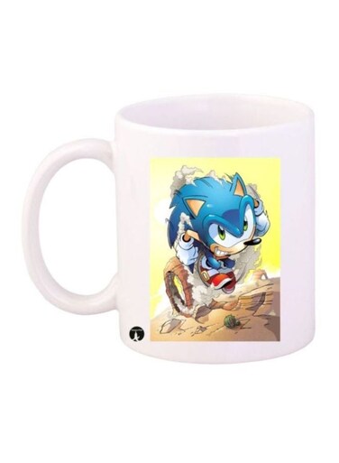 Sonic Printed Coffee Mug White/Yellow/Blue