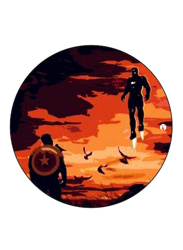 Iron Man And Captain America Printed Fridge Magnet Multicolour
