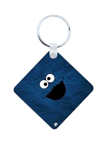 Cookie Monster Wooden Keychain