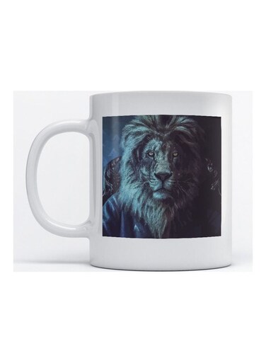 Mug Lion For Coffee And Tea White