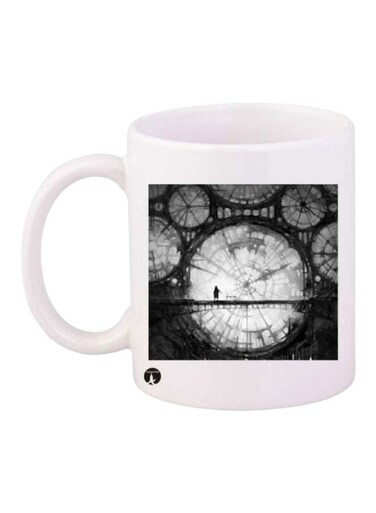 Clock Printed Coffee Mug White/Black